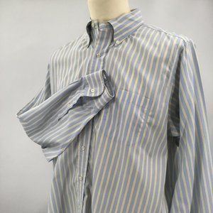 Brooks Brother Oxfords Shirt, 16 4/5, Blue & Yellow Stripe, "the original Polo"